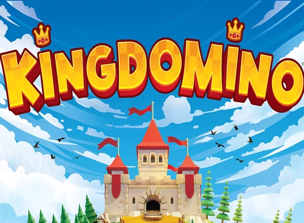 De hoes van het spel Kingdomino met een afbeelding van een kasteel.