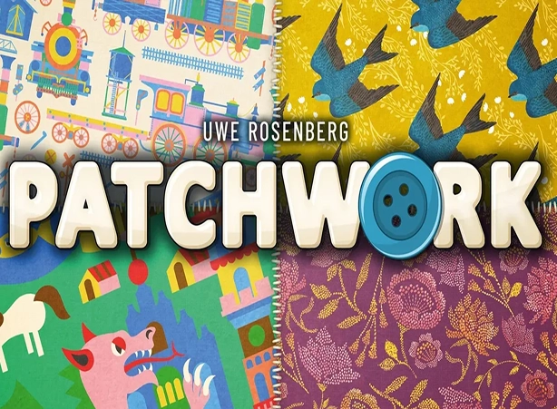 De hoes van het spel Patchwork met een afbeelding van het speelveld.