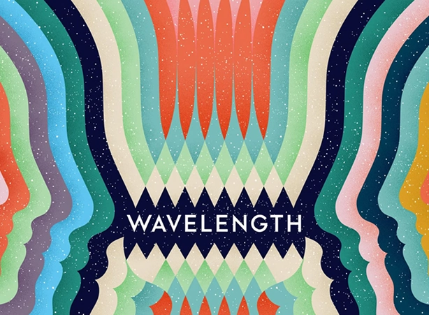 De hoes van het spel Wavelength met een abstracte afbeelding.