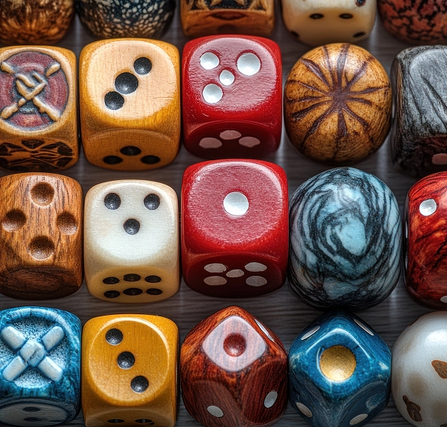 Er liggen veel houten blokjes in verschillende kleuren in een aantal rijen.